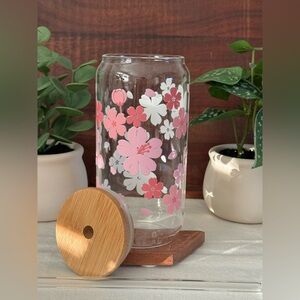 Cherry Blossom Glass Can